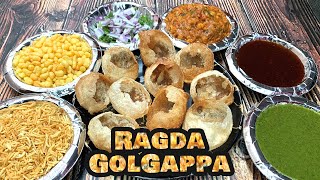 Ragda Pani Puri Recipe with 2 Chutney  Golgappe Mumbai Street Style  Pani Puri Recipe with Chutney [upl. by Mcdowell262]