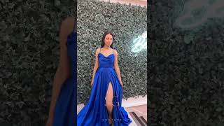 Royal Blue Satin Prom Dress with Sparkle  TNO153 by To the Nines [upl. by Anoved]