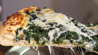 Pizza with Garlic and Spinach White Spinach Pizza [upl. by Wilkey]