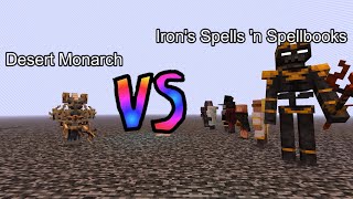 Desert Monarch vs Irons Spells n Spellbooks Mob Battle Minecraft [upl. by Engracia]