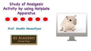 Study of analgesic activity of drug by using hot plate analgesiometer [upl. by Euell]