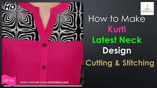 Neck Design for Kurti  Kurti Neck Design Cutting and Stitching [upl. by Neom]