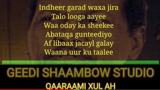 XASAN AADAN SAMATAR ABAADIROW WITH LYRICS KABAN [upl. by Airt]