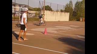 Triathlon transition exercise Mount and dismount with cycling shoes on and off [upl. by Rockey]