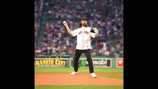 Noah Kahan threw out the first pitch for the Red Sox 👏 But he BOUNCED IT 😬 via MLBX shorts [upl. by Enial]