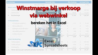 Winstmarge bij verkoop via webshop in Excel ✅ [upl. by Eenrahc865]