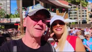 Benidorm Afternoon Pub Crawl €150 ice cold Lagers in the Sun having fun [upl. by Teilo]