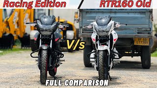 New TVS Apache 160 2V Racing Edition Vs Old Full Detailed Comparison ❤️ New Updates amp Features ✅ [upl. by Lesde]