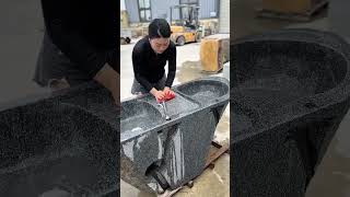 Courtyard essential stylish and durable stone integrated laundry sinkshortvideo homedecor [upl. by Llehcram]