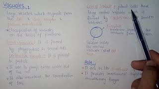 Vacuole Structure And Functions In Urdu Hindi  Federal amp KPK Board  Class 11 [upl. by Idihc334]