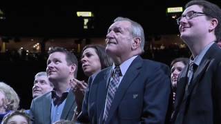 Bobby Plager watches the Blues retire his no 5 jersey [upl. by Norbert]