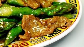 Ginger Beef with Asparagus in Hoisin Sauce  Authentic Chinese Cooking [upl. by Leina]