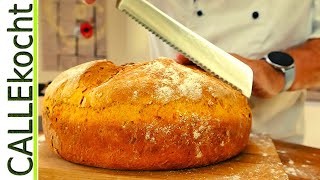 Kürbisbrot selber backen einfach und schnell  Hokkaido Kürbis Rezept [upl. by Poppas342]