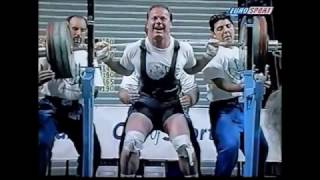 Erik Stiklestad  EMgull 1997  Knebøy 340 kg og Markløft 325 kg  90 kg [upl. by Schuster]