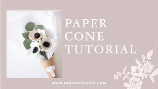 How to make a Flower Bouquet with Paper EASY Paper Cone Tutorial [upl. by Assiron]