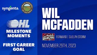 OHL Milestone  Wil McFadden  First Career Goal [upl. by Dnalevets703]