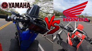 2022 CRF450R VS 2021 YZ450F WHAT IS THE BEST WHEELIE BIKE [upl. by Artus]