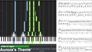 Child of Light  Auroras Theme Synthesia Piano Tutorial [upl. by Sabelle]