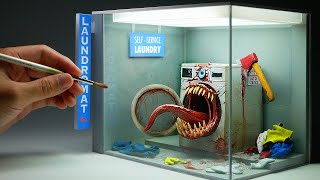 How to make The Scariest Washing Machine in the Laundromat Diorama [upl. by Nel240]