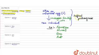 Which of the following undergo haploid parthenogenesis   12  REPRODUCTION IN ORGANISMS  BIOL [upl. by Manley]