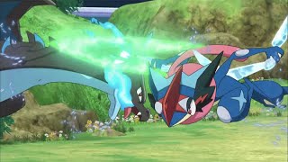 ¡Greninja Ash versus MegaCharizard X  Serie Pokémon XYZ  Clip oficial [upl. by Ecidnac]