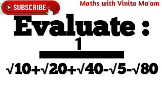 EVALUATE 1 √10√20√40√5√80square root simplification mathematics trickSurdsOlympiadalgebra [upl. by Ylirama]