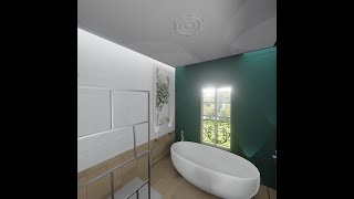 Grande salle de bain avec baignoire ilot shorts [upl. by Yalhsa]