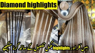 Damond Section Highlights  Highlight Color technique  Eazicolor Super ice Blonde highlights [upl. by Kampmeier]