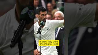 DJOKOVIC IRKED BY WIMBLEDON CROWD novakdjokovic wimbledon2024 tennis holgerrune [upl. by Reinert]