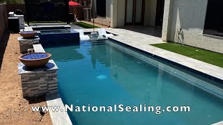 Sealing Travertine Marble Decks Gilbert AZ  Non Slip Application [upl. by Kirad859]