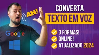 2024 Converter Texto em Voz Natural no PC  Grátis e Online [upl. by Matland]