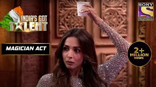 Malaika Stares Wide Eyed At This Magicians Tricks  Indias Got Talent Season 8  Magician Act [upl. by Yzus]