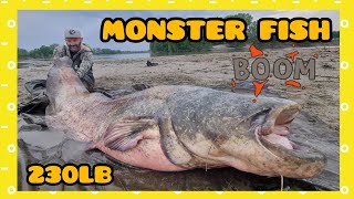 Big 230 pounder fish at night in a muddy river by Catfish World [upl. by Anna-Maria129]