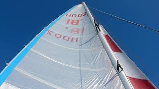 Trimaran Triple B good sailing with stabilizing foils [upl. by Yddeg]