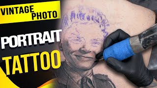 Vintage Photo Portrait Tattoo [upl. by Linskey]