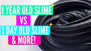 1 YEAR OLD SLIME VS 1 DAY OLD SLIME Fixing 1 Year Old Slime Fixing My First EVER Slime [upl. by Suehtomit]