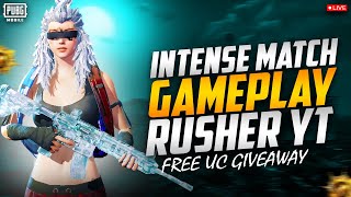 Pubg Live With Rusher YT I Intense gameplay youtubeshorts pubgmobile shortslive [upl. by Anilas]