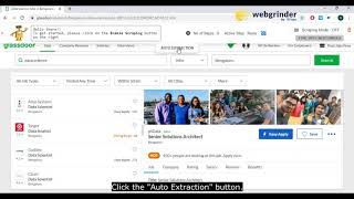 Scrape jobs from Glassdoor using Webgrinder [upl. by Nilrak741]