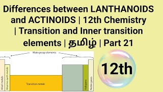 Differences between LANTHANOIDS and ACTINOIDS  12th Chemistry தமிழ்  Part 21 [upl. by Mazur]