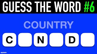 Guess the Word Game 6  Complete the Word From the Clue and Letters [upl. by Seroled]