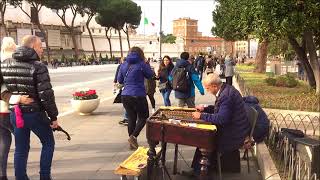 Cimbalom player performing on the streets of Rome  amazing street musician [upl. by Ignatz185]