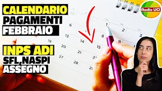 Calendario PAGAMENTI inps Febbraio 2024 Assegno di Inclusione SFL NASPI Carta Acquisti AUU [upl. by Kitty120]