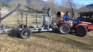 made in home carraro tigrone forestale Forstanhänger forestry trailer Homemade [upl. by Imotih]