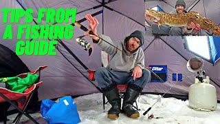 Ice Fishing Lake Simcoe Whitefish Lake Trout amp Burbot in shallow water [upl. by Aldredge]