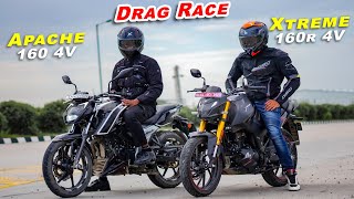 New Xtreme 160 4V vs Apache 160 4V  Top End  Drag Race  Race Till Their Potential [upl. by Stiegler888]