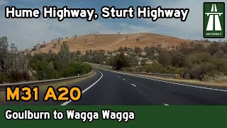 Driving from Goulburn to Wagga Wagga  M31 Hume Hwy amp A20 Sturt Hwy [upl. by Nordna]