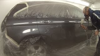 How to Spray Paint a Car Basecoat Clear Coat [upl. by Yevol896]