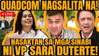 QUADCOM NAG SALITA NA PATUNGKOL KAY VP SARA ISINIWALAT ANG MGA NADISKUBRE SA MGA CHINESE NATIONALS [upl. by Eidnarb]