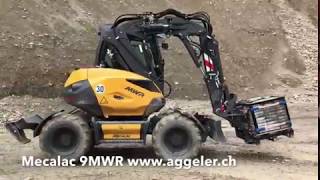 9 Tonnen Mobilbagger  Mecalac 9MWR mit Palettengabel [upl. by O'Dell58]