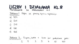 Liczby i działania  klasa 8  GWO  Matematyka z plusem  sprawdzian  pdf w opisie [upl. by Ativahs24]